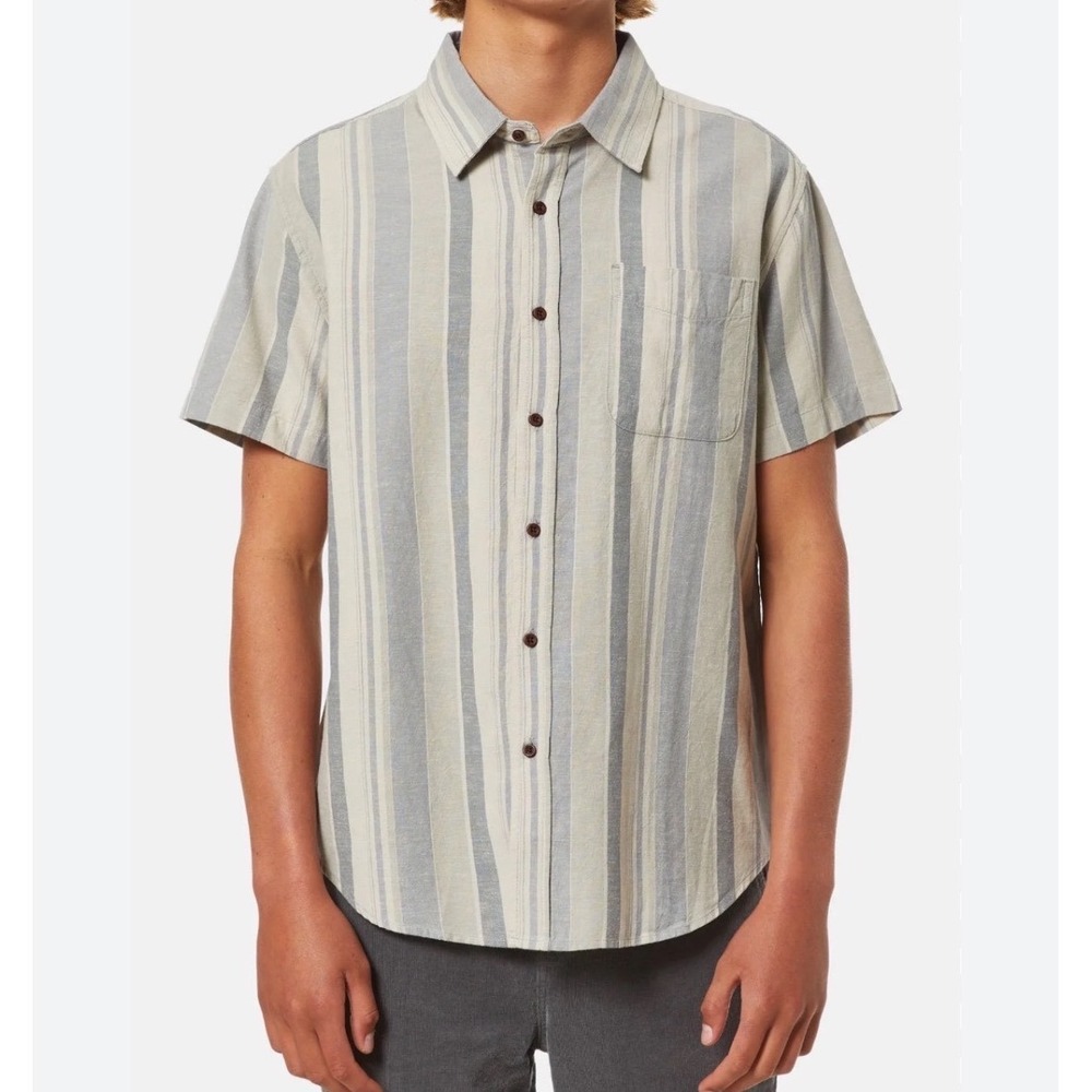 Katin Mens Striped Short Sleeve Button Up‎ York Shirt